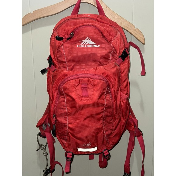 High Sierra Mountain Hiking Hunting Red Day Backpack H20 16L EUC